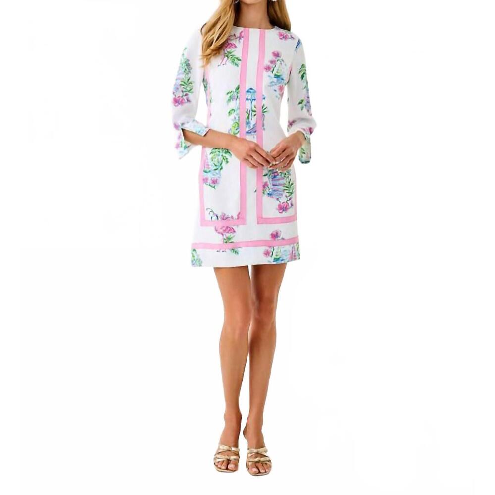 NEW LILLY PULITZER margaux dress in resort white dee lightful - Picture 6 of 7